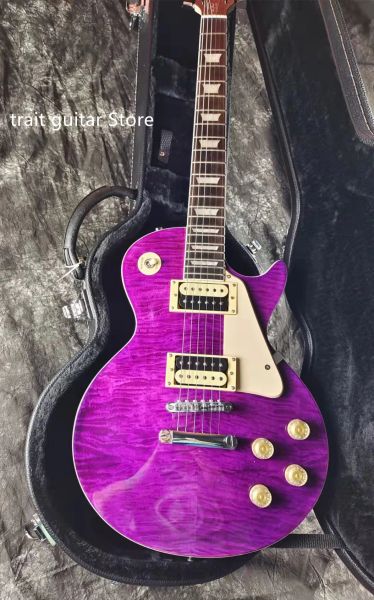 Cavi per chitarra elettrica in mogano corpo rosewood tastiera di vernice ecologica di vernice viola tigre disponibile in