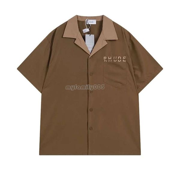 Nuova camicia per camicia rhude Polia Designer Shirt Maglietta da uomo Polos Men per uomo Nuovo stile Slitta di alta qualità Magliette da uomo di marca di lusso di lusso US Size S-XL 73