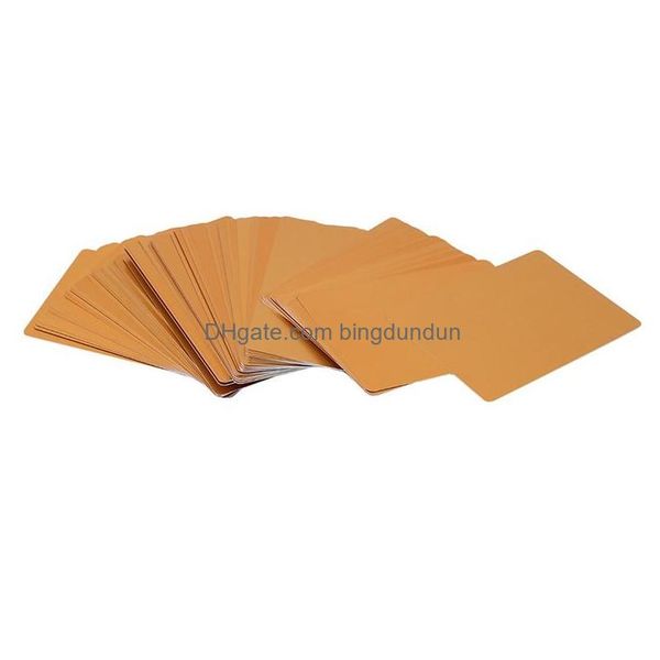 Begrüßungskarten 100pcs Aluminiumlegierungen Blanks Karte für Kunden Laser -Gravur DIY Geschenkmetall Visitenkarten2154118 Drop Lieferung Home DHBKU