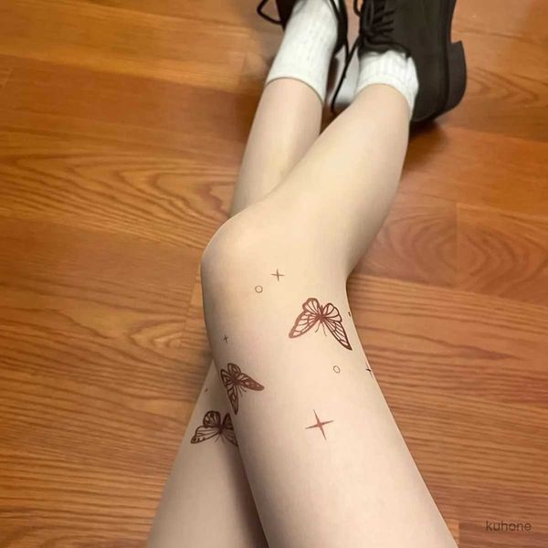 Çoraplar Çorap 5d Kişiselleştirilmiş Nefes Alabilir Taytlar Ultra-İnce Yaz Kelebek Kadınları Yeni Seksi Sheer Pantyhose Anti Snag amigo kız