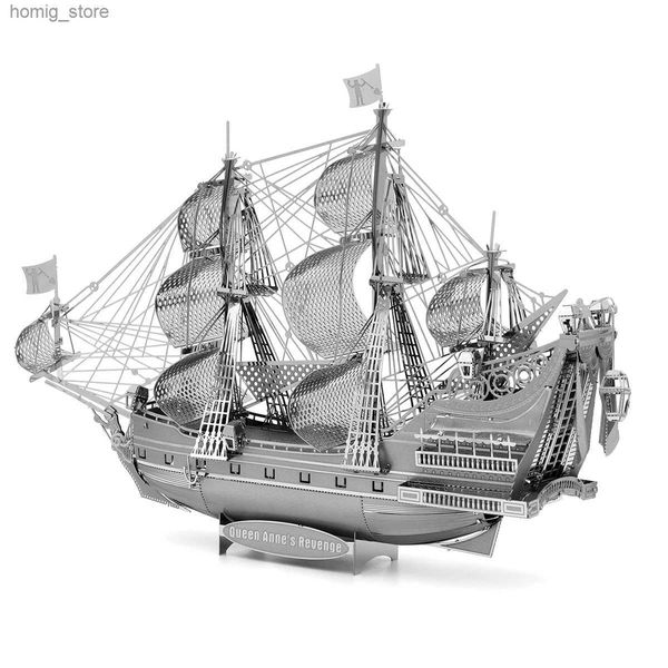 3D Puzzles Diy 3d Metal Military Ship Puzzle Black Pearl May Flower Destruidor Titanic Ship Assemble Modelo Jigsaw Kids Toys Y240415