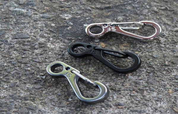 Mini SF Spring Backpack Clasps Cramping Carabiner EDC Keychain Bottle da campeggio ganci Paracord di sopravvivenza tattica Gear3512454