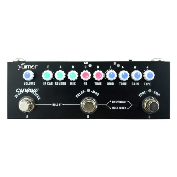 Cabos Guitar Multi Effects Efeitos Pedal Recarregável Recursionamento Carregar Larga de Rear Distorção do Crive Atraso Efeito Reverb Pedal Yuimer