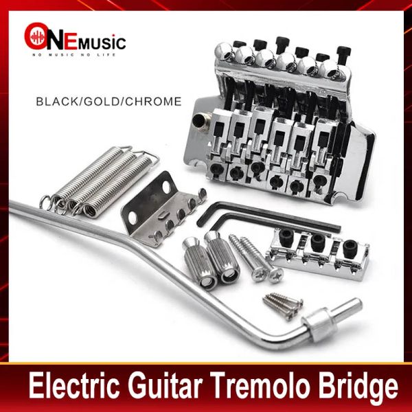 Cavi Tremolo Bridge 6 String Sistema Tremolo a doppio blocco per chitarra elettrica Black/Gold/Chrome