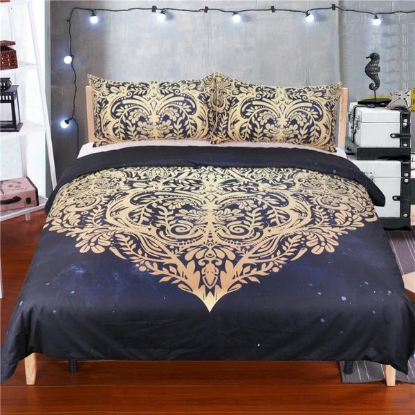 Bedding Sets Europe e Estados Unidos estilo 3pcs Conjunto de edredão de edredão de luxuos