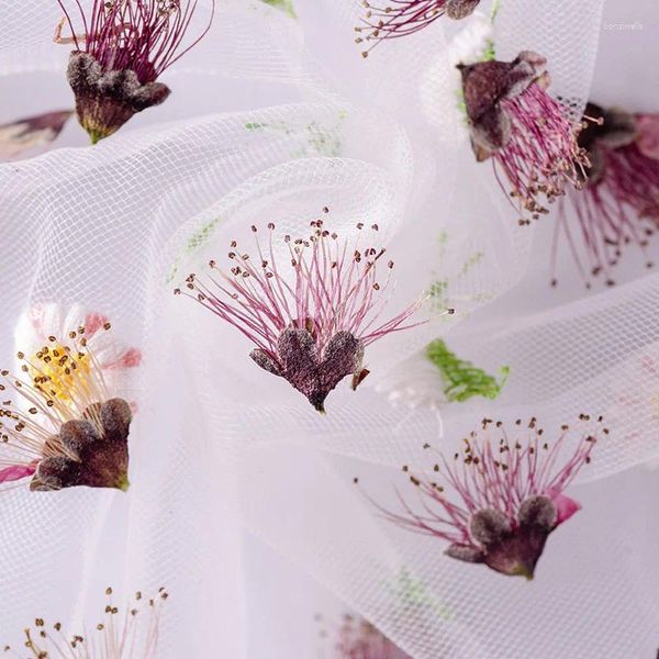 Flores decorativas prensas de pêssego seco Blossom Stamen Flower Plant Herbarium para unhas maquiagem de jóias