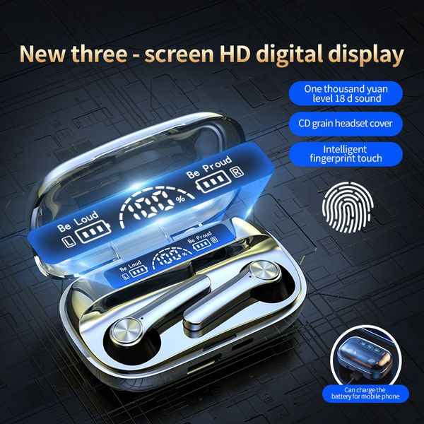 JL Chipset Tws Bluetooth Наушники BQ20 Новые водонепроницаемые беспроводные наушники с трехэкранным HD Digital Display