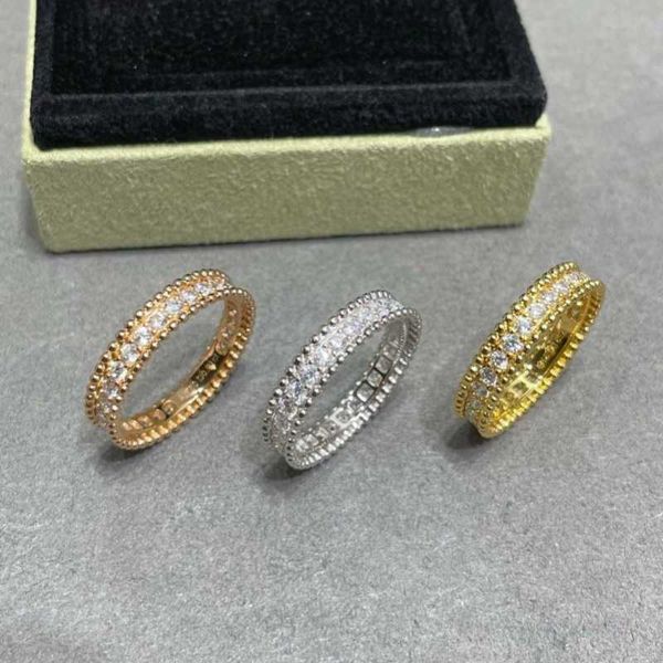 Designer van 18k Gold Diamond Ring for Women Rose Pure Silver Larred Edition Instagram estilo Luxo e design exclusivo com um senso de alto nível