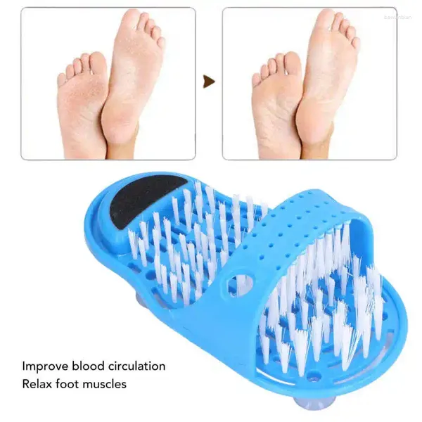 Tapetes de banheira lavacro de pé com xícara de sucção remover a pele morta melhorar a circulação sanguínea, alivia a pressão massagear pés limpadores azul