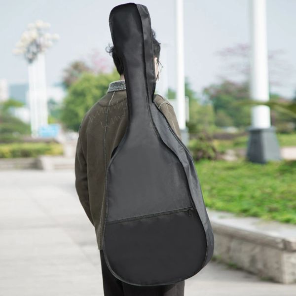 Gitarre 41 -Zoll -Gitarrenbeutel Black Oxford Stoff wasserdichte Akustikgitarren -Rucksack tragbarer Tragingspeicher