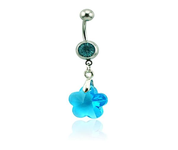 Brandneue Bauchnabelringe 316L Edelstahl Langhantel Dangle 4 Farbe Acrylsternnabel Ringe Körper Piercing Jewelry3524532