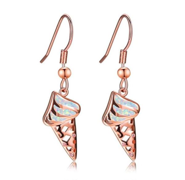 Dangle Kronleuchter weiblicher blau weißer Opal Ohrringe Rose Gold Silber Farbe Vintage Creme Lange Hochzeit für Womendangle Chandel2543492