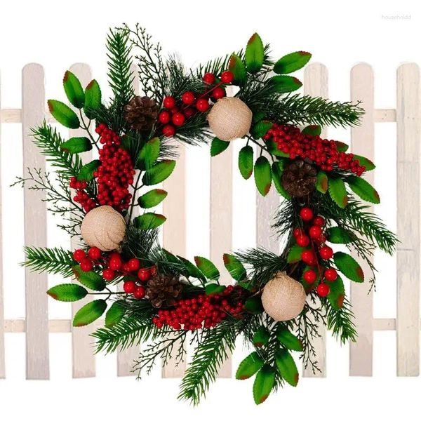 Flores decorativas Christmas Pinecone Wreath Wrinal