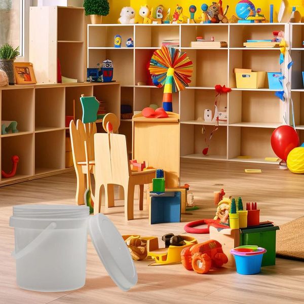 Aufbewahrungstaschen 3 PCs Kinder Lebensmittel Spielzeug Bucket Party bevorzugt Inhaber Blöcke Bauen weißer Kind