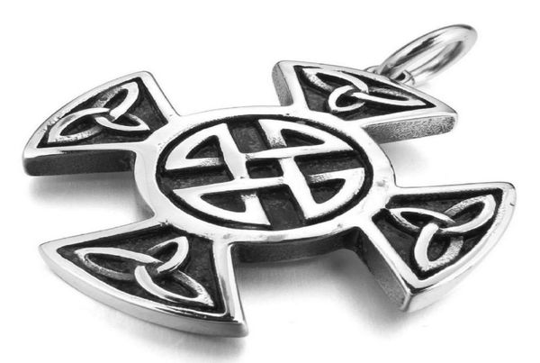 Mode Männer Edelstahl Halskette Anhänger Silber Irish Triquetra Celtic Knot es Charm Edelstahl Mens14076701587174