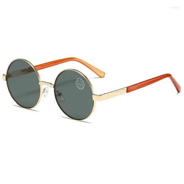 Occhiali da sole Lenti piatti occhiali da sole retrò in cristallo rotondo vetro da uomo Suneyewear Driver Luxury Gafas vintage