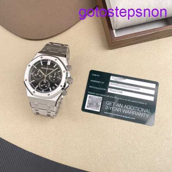 Highend AP запястья Watch Series Royal Oak Series 26240ST Precision Steel Black Plate Mens Fashion Leisure Business Sports Back Back Прозрачные механические швейцарские часы