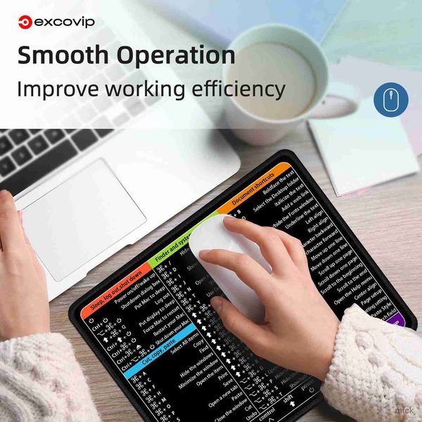 Мышиные навесные запястье покоя Mac Os Shortcuts мышиная прокладка с сшитым краем без скольжения резиновой базы офис Mouseepad маленький для портативного дома для ноутбука.