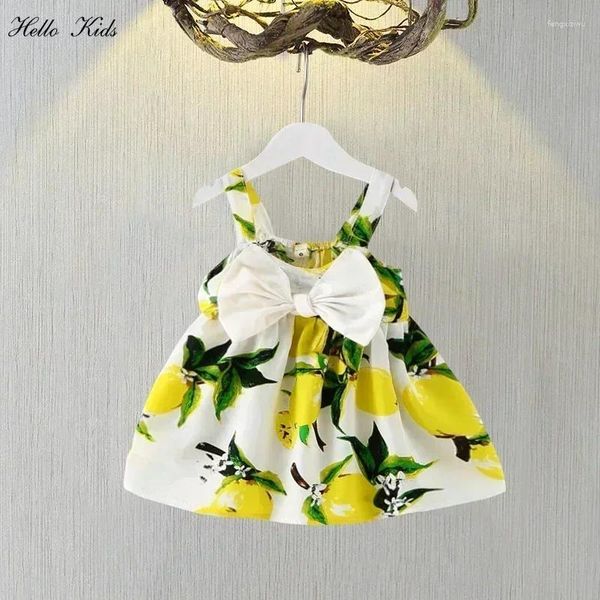 Mädchen Kleider Big Bow Baby Kleid Kleidung Kleidung süße druckmärmliche Prinzessin für Mädchen