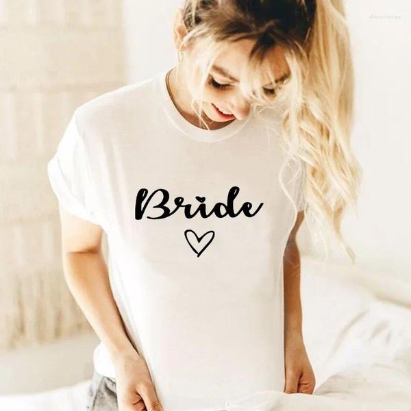 Женская футболка для свадебной команды Tops Tops Women Bridemaid Bride Fuse Funt Cotte Fort Women Plus Size Canecal Bachelorette Party Рубашка