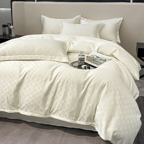 Set di biancheria da letto in raso di lusso con laminetto piatto copritù di letti di fascia alta set ad alta densità