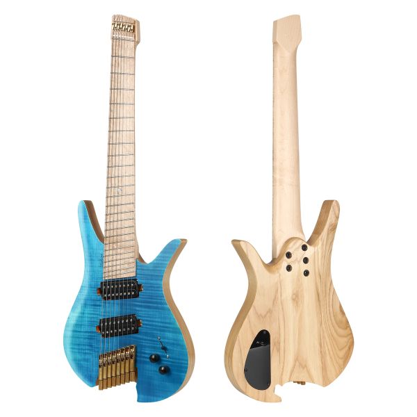 Cabos Batking 8 Cordas Fanned Traste Headless Guitarra Elétrica de Viagem com Multiscale Birdeyes Fingerboard de Inlay Luminoso