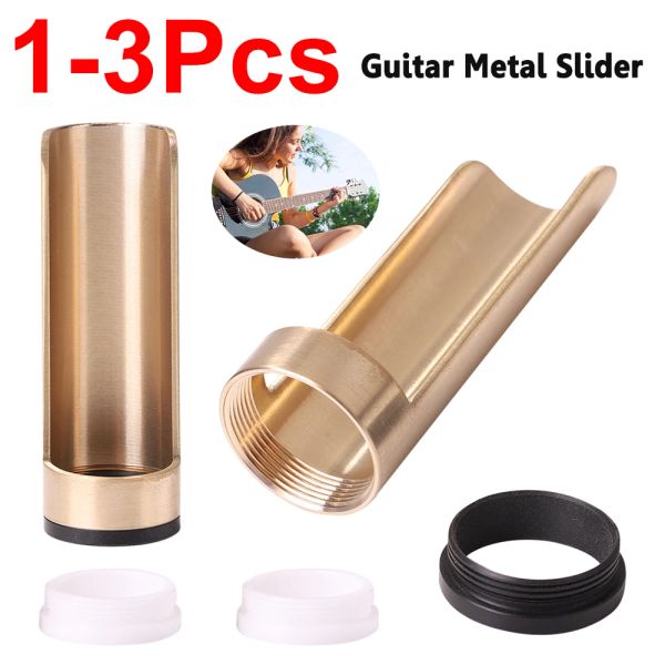 PEGS Guitar Slide Bar Metal Metal Semiopen Fingerhülle glatte Folien für Gitarrenring Ukulele String Instrumente Aufführung