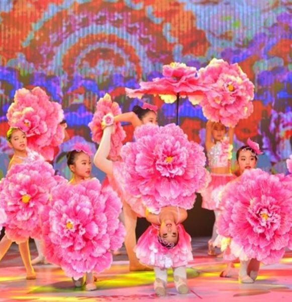 70cm Retro Chinese Peony Flower Umbrella para crianças Adeços de dança Adeços de dança Decoração de casamento Pogra