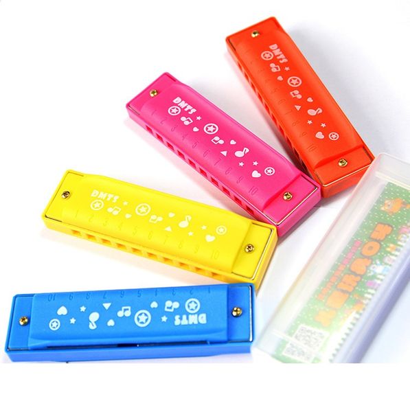 10 Loch Harmonica Mund Organ Puzzle Musikinstrument Anfänger Unterrichten von Geschenk für Kinder Kupferkern Harz Mundharmonica Harfe