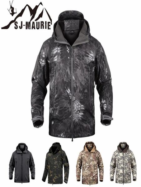 Sjmaurie Uomini da esterno per esterno Giacca da caccia tattica a pile impermeabile vestiti per la pesca della giacca da trekking inverno Coat5256126