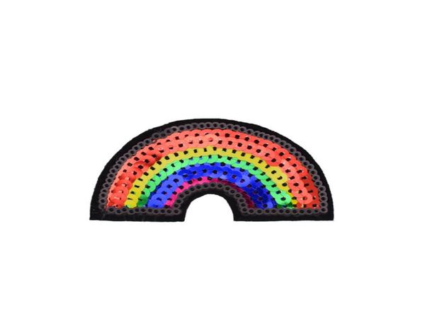 10pcs patch con pattuglia con paillettes arcobaleno per ferro di abbigliamento su patch Applique di trasferimento per jeans borse fai da te cucire su paillettes da ricamo2101812