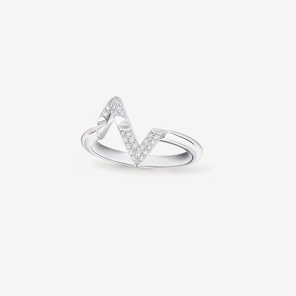 Оригинальные кольца кольца Дизайнерские женщины Толнее золото с высоким полированным нецветкой инкрустированной CZ Diamond Nail Lov