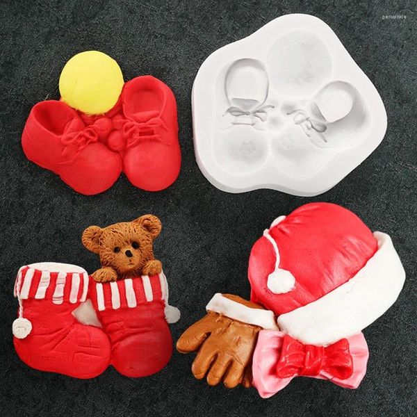 Stampi da forno adorabili shoeshatsgloves silicone stampo stampo torta di decorazione di decorazioni di decorazioni cioccolato gumpaste gumpaste cucina accessori cucine