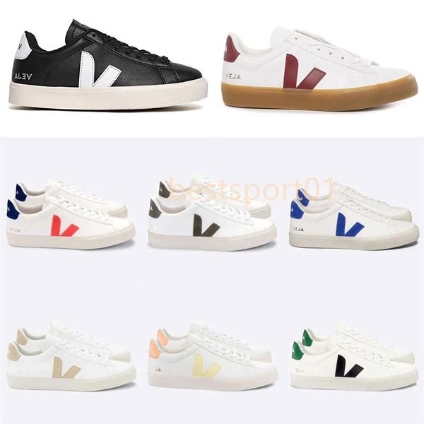 2024 Classico Brasile francese Brasile Verde a basso contenuto di carbonio V Piattate di cotone organico Sneakers Women Casual Classic White Designer Shoers Mens 36-45 B1