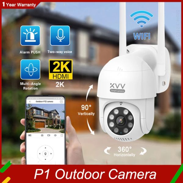 System Smart P1 Outdoor Camera 1296p 270 ° PTZ Вращение Wi -Fi Webcam Humanoid обнаруживает водонепроницаемые камеры безопасности.