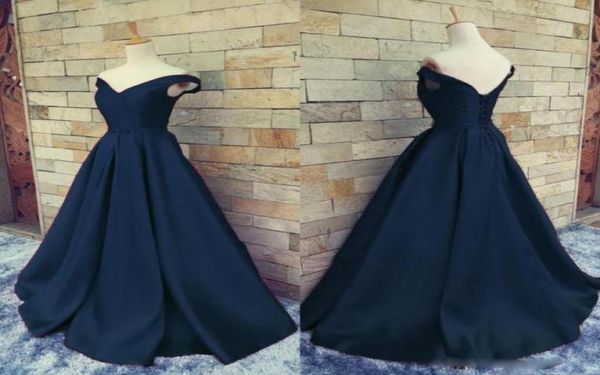 Real Image Navy Blue Cheap Prome 2017 выпускные выпускные платья от плеча V шея с рючкой атласной длины пола корсет Корсет