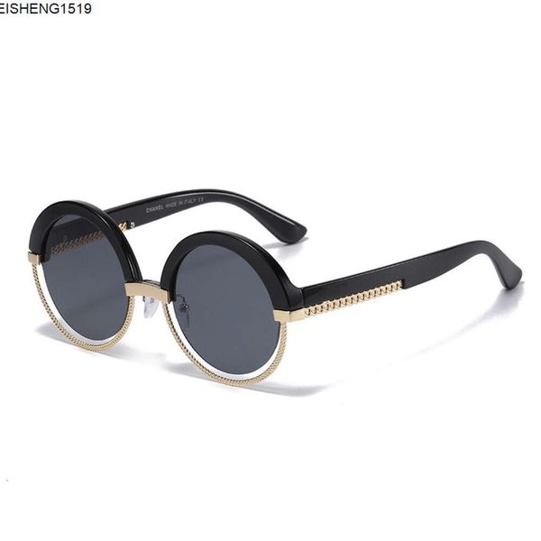 Luxus Sonnenbrille rund schwarze Objektiv Designer Buchstaben Frauen Herren Goggle Senior Mode Chan Eyewear für Frauen Brillen Rahmen Vintage mit Box