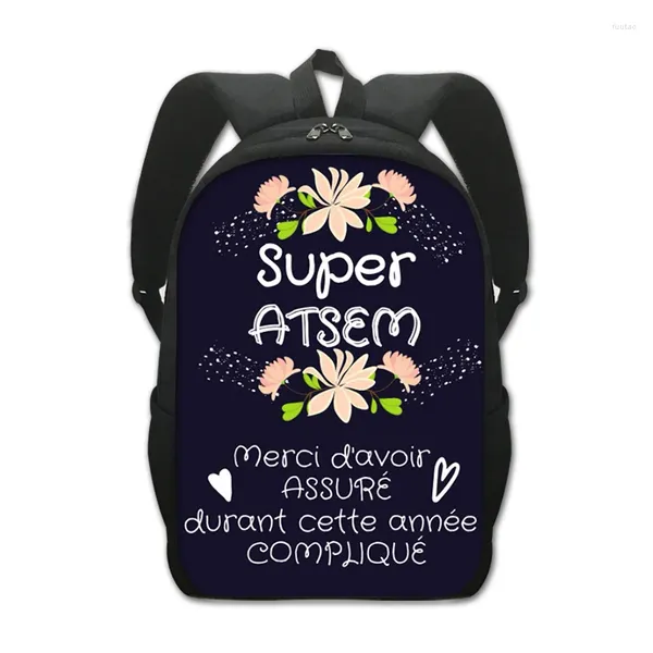 Bolsas escolares super atsem merci maitresse imprimir mochila estética Graphic Student Laptop Rucksack Day Day Graduation Gift