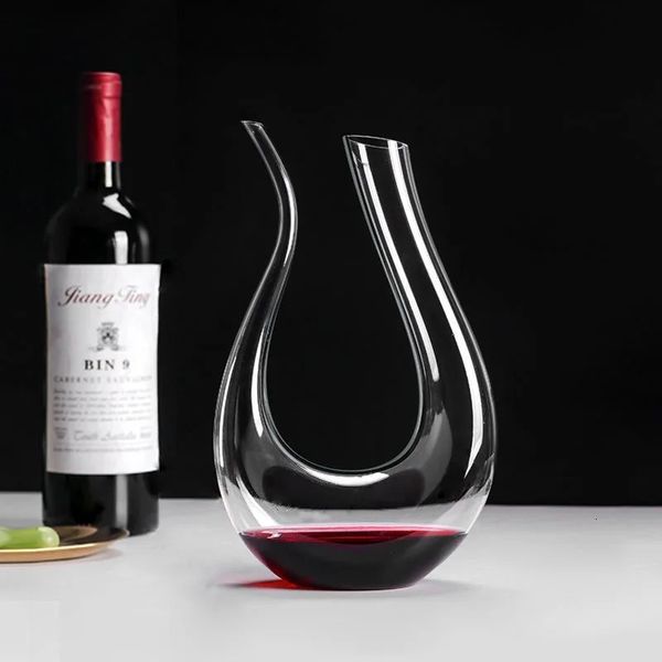 Decanter del vino di cristallo set da 1500 ml Splitter Oblique Mouth Creatività personalizzata 15 L Swan Pot Ushaped 240407