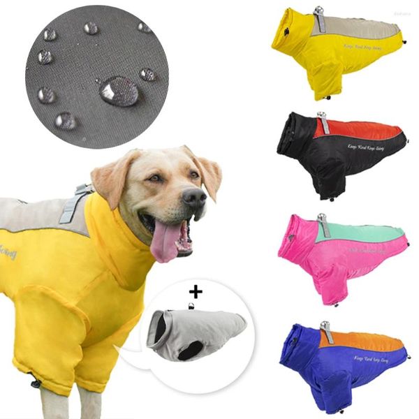 Abbigliamento per cani caldo grande pet giacca addensato cappotto inverno abiti da cani impermeabili con d-ring riflettente labrodor tedesco abiti da pastore tedesco