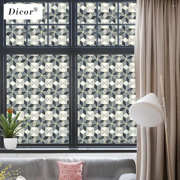 Adesivos de janela Dicor 200cm Creative manchado filme decorativo para sala de estar Modern Fashion Classic Series BLT2273