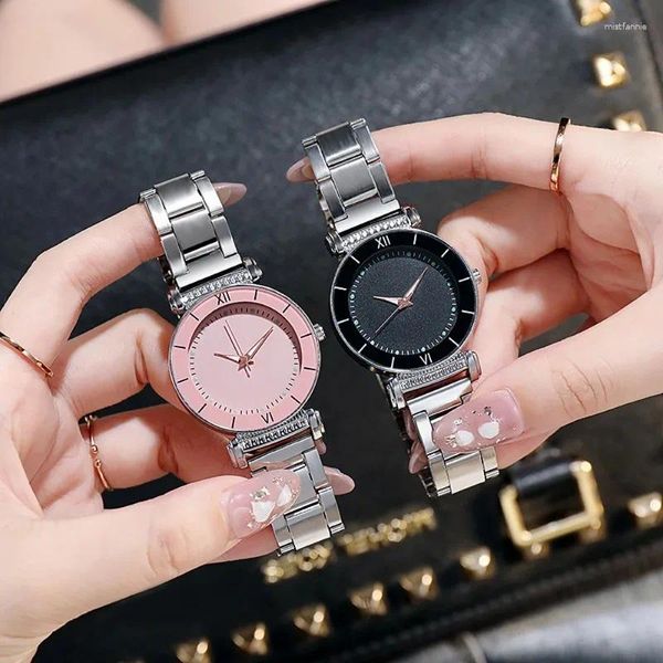 Armbanduhr Vintage Classic Simple Style Ladies Watch for Women Clock Female Stahlgurt Uhren Luxus weibliches Kleid Quarz