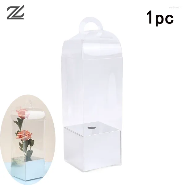 Wrap regalo 1pc Bouquet Packaging Box Pvc Transparent Panoramic Rose Single Flower Lighthouse San Valentino