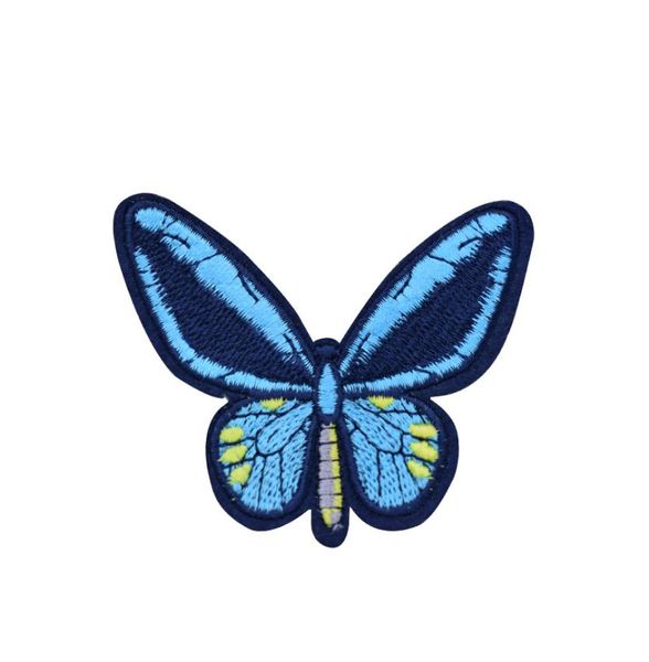 10 PCs Blue Butterfly -Patches für Bekleidungssäcke Eisen am Transfer Applique -Patch für Jeans Nähen auf Stickerei -Patch Diy8191801