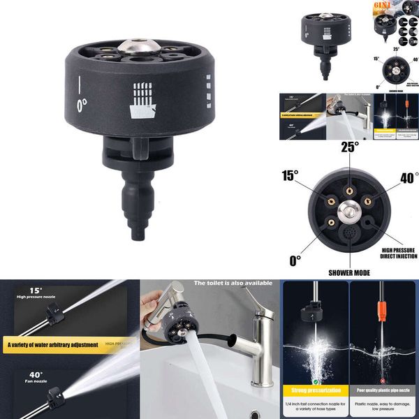 Neues neues Upgrade 6in1 Hochdruck Waschmaschine Sprühdüsen -Auto Waschwasserpistole Düsenspitze Anschluss 0 15 25 40 Grad Wasserstrahlreinigungswerkzeuge