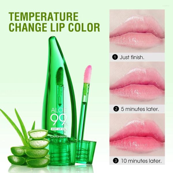 Lip Gloss 5ml aloe vera batom colorido hidratante natural Cosméticos à prova d'água duradoura