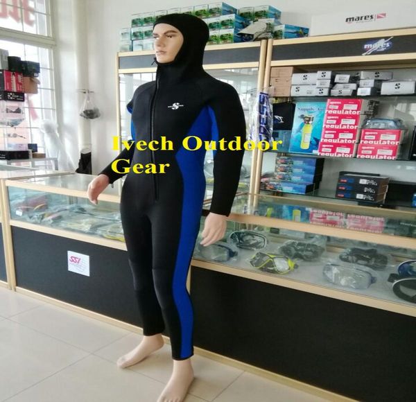 New Hoody 5mm Neoprene Snorkeling Body Terne Buia preta de lança de pegada para homens tamanho S2XL 3777296