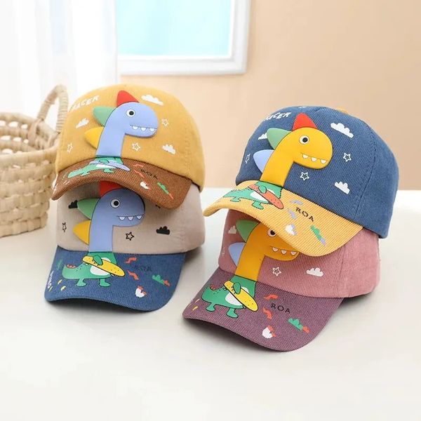 Cappello da baseball per bambini di Dinosauro Cartoon Girl Casuali Ragazzo regolabile a punta di viscere da sole per esterni.