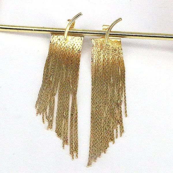 Dangle Ohrringe Französisch Vintage Gold Plated Quastel Long Dynamic Line Stud Met Metal Schmuck Geschenke für Frauen Ohrring Mode Accessoires