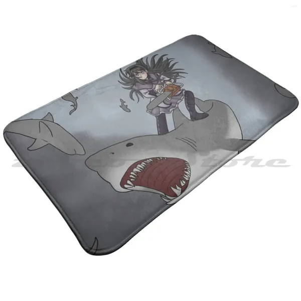 Teppiche Homura gegen Sharknado Teppich Wasser absorbieren Nicht-Schlupftür-Matte Puella Magi Madoka Magica Akemi Anime